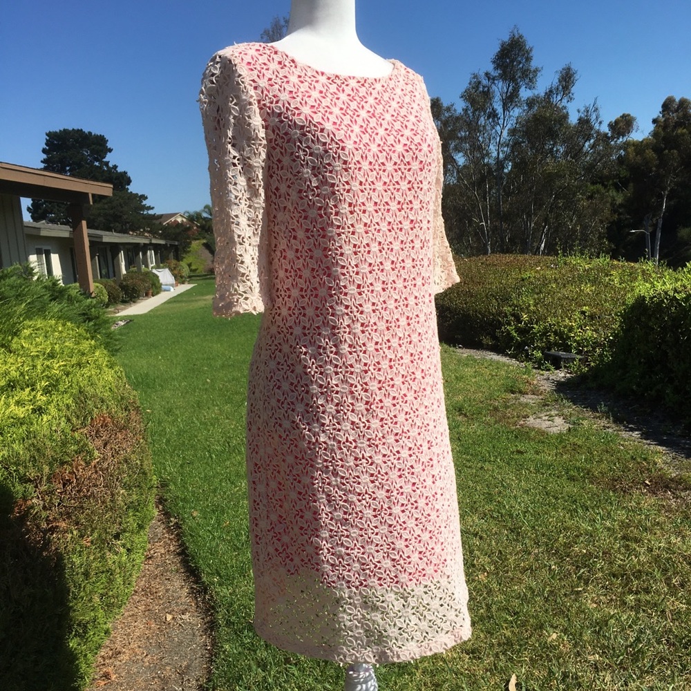 Pink/Cream Crochet Dress Gem